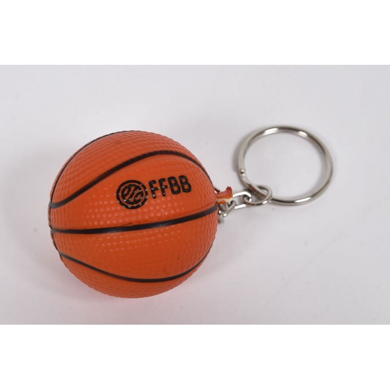 Porte-clés ballon basketball en métal
