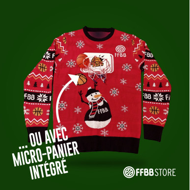 PULL DE NOEL FFBB AVEC PANIER INTEGRE 2023