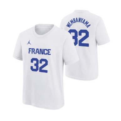 T-SHIRT BLANC FRANCE 32 KIDS JORDAN X FFBB
