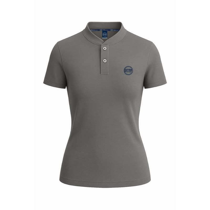 POLO SANS COL GRIS FEMME